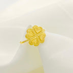 18k Gold 4 Heart Flower Ring