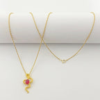 18k Gold Red Dragon Necklace