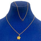 18k Gold Star Dot Necklace