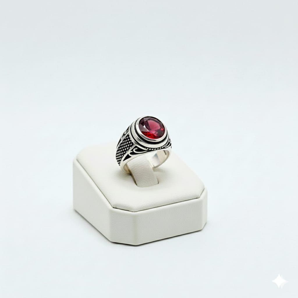 925 Silver Shaded Ruby Stone Ring 1