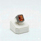 925 Silver Plain Ruby Stone Ring