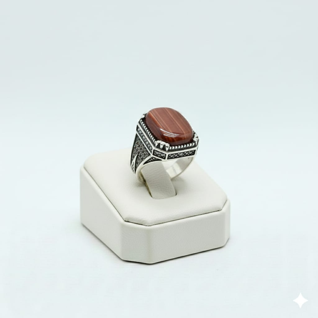 925 Silver Shaded Ruby Stone Ring