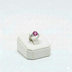 925 Silver 2 Line Ruby Stone Ring