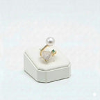 925 Silver Free Size Pearl Ring