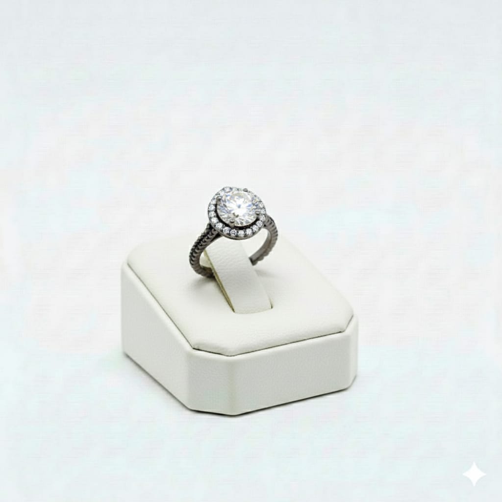 925 Silver Round Dia Ring 1