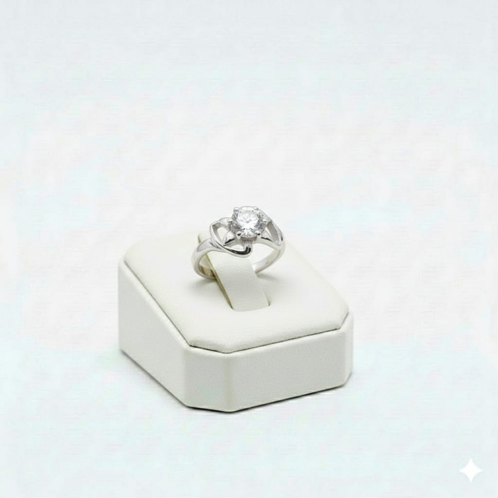 925 Silver Twisted Dia Ring