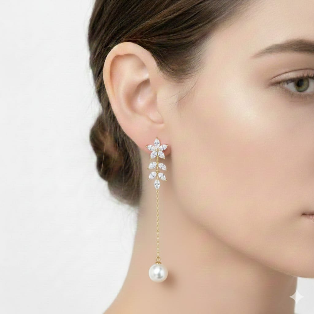 925 Silver Hanging Pearl Earrings