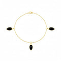 18K Real Gold Black Droplet Bracelet
