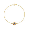 18K Real Gold Blue Sapphire Dragon Eye Bracelet-c