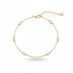 18K Real Gold Pearl And Gold Ball Bracelet