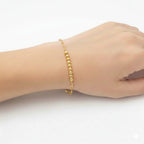18K Real Gold Balls With Paper Clip Bracelet