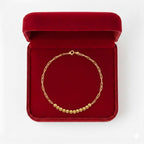 18K Real Gold Balls With Paper Clip Bracelet