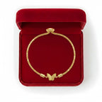 18k Gold butterfly pendant with gold platted chain