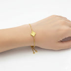 18K Real Gold Flower with Gold Plated Chain