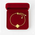 18K Real Gold Flower with Gold Plated Chain