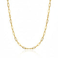 18K Real Gold Paper Clip Chain 1