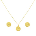 18K Real Gold CoCo Flower Necklace And Earring Set