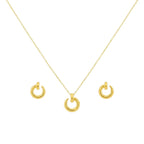 18K Real Gold Nail Necklace And Earring Set