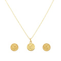 18K Real Gold Rose Flower Necklace And Earring Set