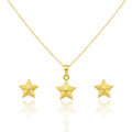 18K Real Gold Super Star Necklace And Earring Set