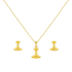 18K Real Gold Tif Necklace And Earring Set