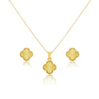 18K Real Gold VC Necklace And Earring Set