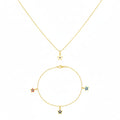 18K Real Gold Star Evil Eye Set