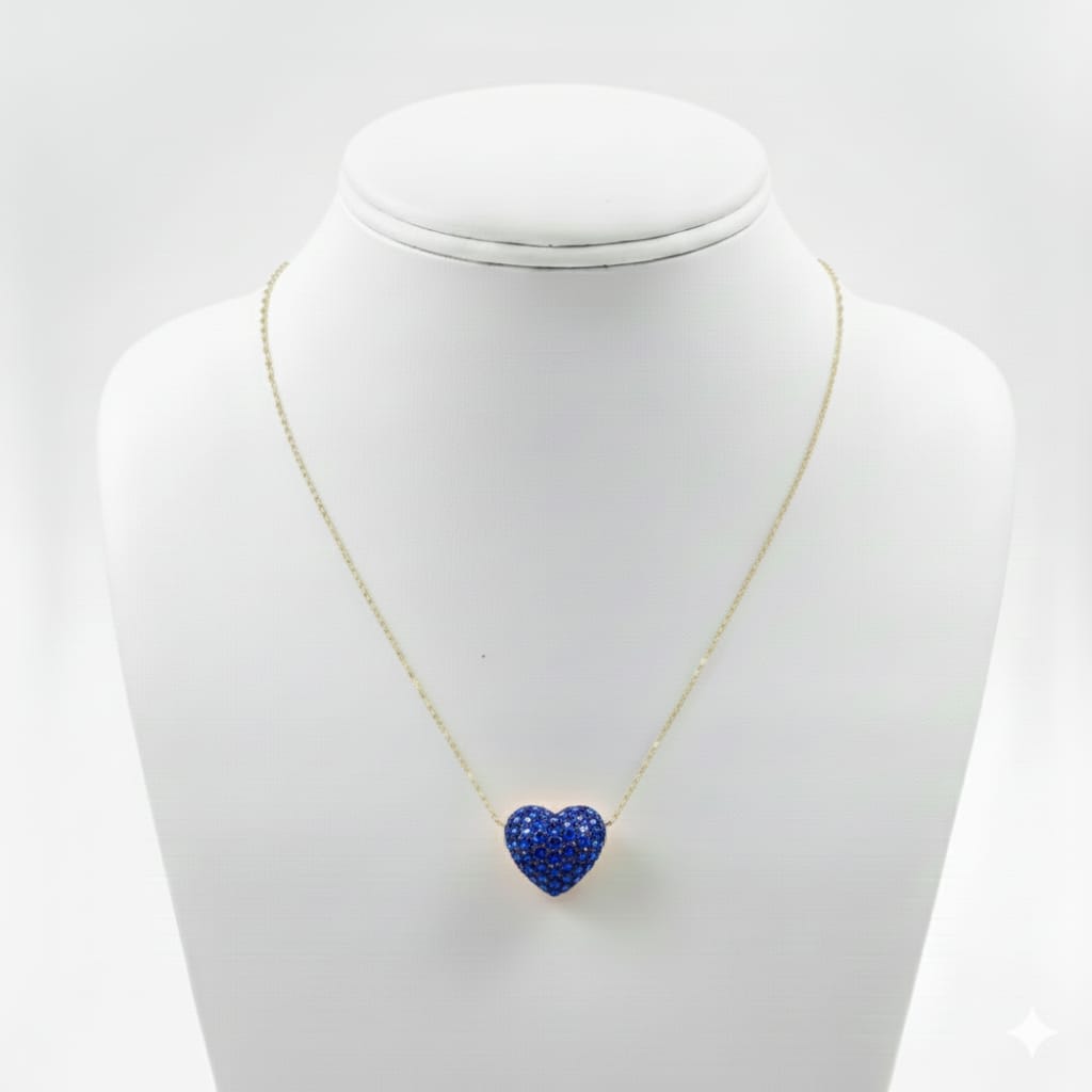 18k Gold Heart Swarovski Necklace