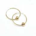 18k Gold Ball Loop Earrings