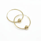 18k Gold Ball Loop Earrings