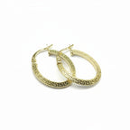 18k Gold Oval Maze Loop Earrings