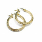 18k Gold Round Maze Loop Earrings 2