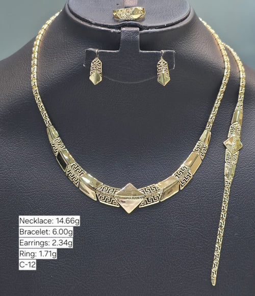 18k Gold Diamond Style Jewelry Set