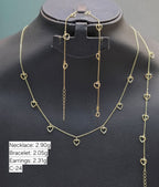 18k Gold Little Heart Jewelry Set