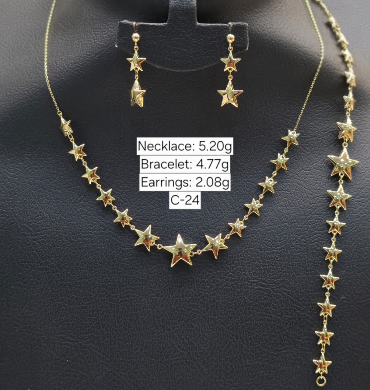 18k Gold Multi Star Jewelry Set