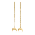 Gold necklace with a crescent moon pendant on a white background