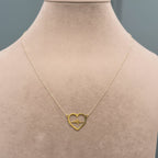 18k Gold Heart with Beat Necklace