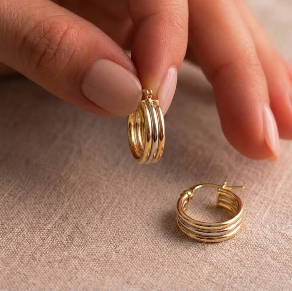 18k Gold Layered Loop Earrings