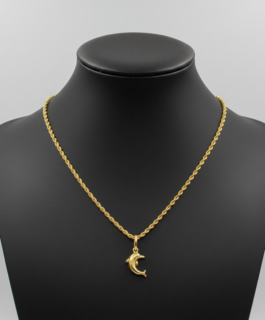 18k Gold Dolphin Necklace