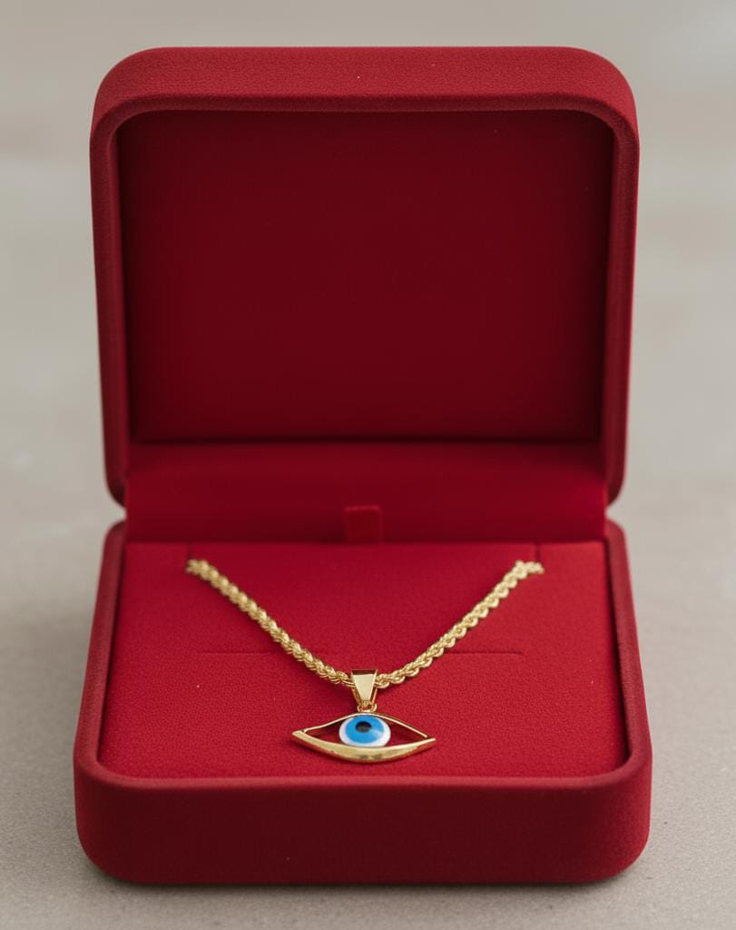 18k Gold Plain Amulet Necklace