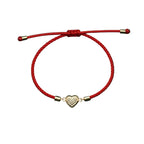 18K Real Gold Heart Style Lucky Charm Bracelet
