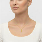 18k Gold Bubble Cross Jewelry Set