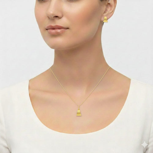 18k Gold Half cut shell Jewelry Set