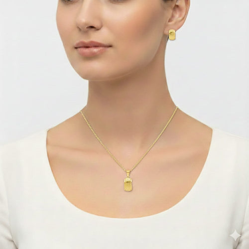 18k Gold LV Texture Jewelry Set