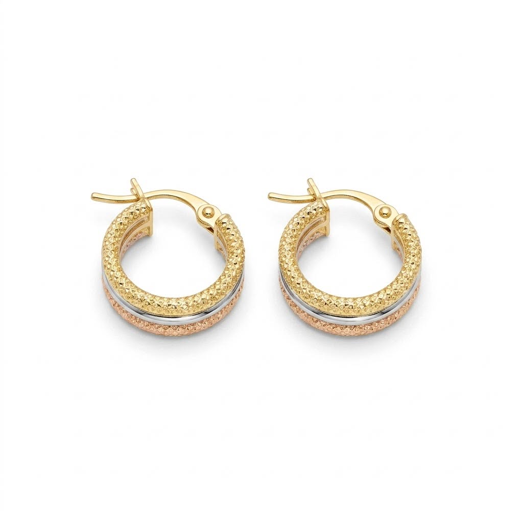 18k Gold Dia Layered Loop Earrings