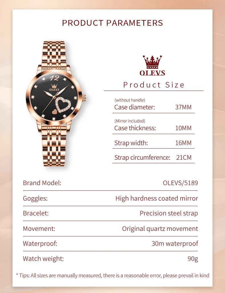 OLEVS Elegant Quartz Watch for Women