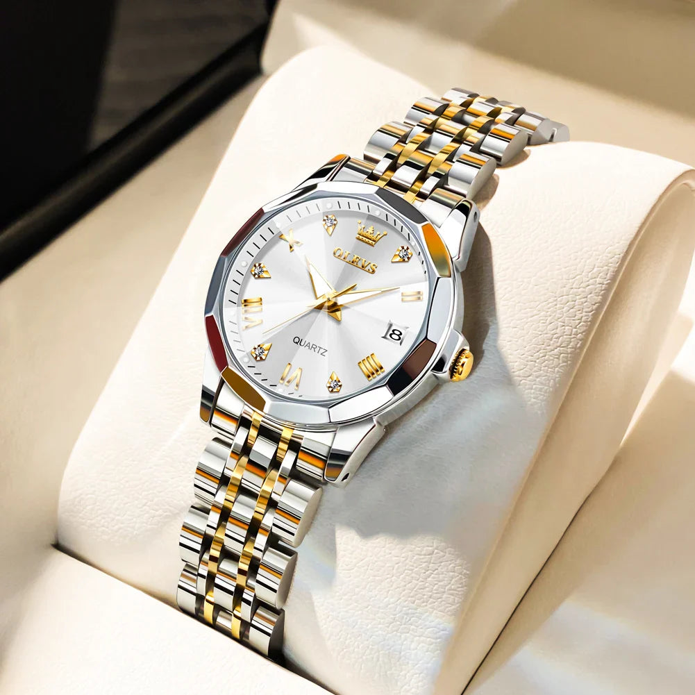 OLEVS Fashion Golden Watch for Women