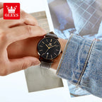 OLEVS 5869 Fashion Genuine Leather Men's Watch